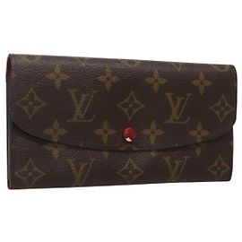 LOUIS VUITTON Monogram Portefeuille Emilie Long Wallet Red M60697 Auth ar13497 Red Monogram