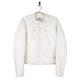 Maison Martin Margiela MM6 AW19 5-Zip Puffer Bikerjacke von Maison Margiela Weiß