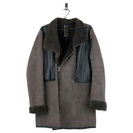 Casaco de couro shearling amostra Rick Owens Marrom