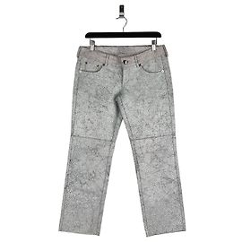 Maison Martin Margiela Calças de couro branco rachado Maison Margiela AW16 Branco