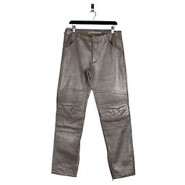 Calças Biker de Couro Astro AW99 da Helmut Lang Prata