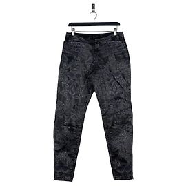 Pantaloni da biker in pelle ricamati Gucci di Tom Ford SS00 Nero