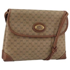 Borsa a spalla GUCCI Micro GG Supreme PVC Beige Oro 007 92 5548 Auth 156790 Beige D'oro