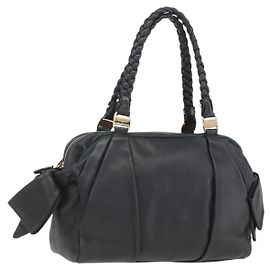 Borsa semi spalla Salvatore Ferragamo in pelle nera e oro autentica 148535V Nero D'oro