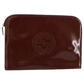 GUCCI Clutch-Tasche Emaille Braun Authentisch ep12432 Braun