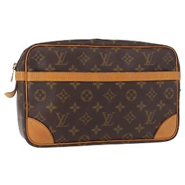 LOUIS VUITTON Monogram Compiegne 28 Clutch Bag M51845 LV Auth gh1430 Monogram