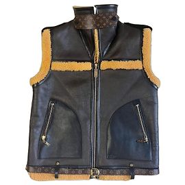 Louis Vuitton Monogram Shearling Unisex Vest Brown