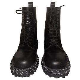 Balenciaga black leather boots Black