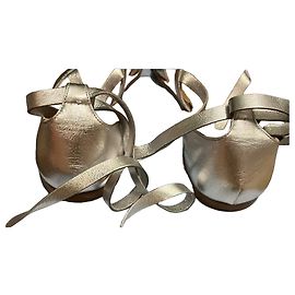 Sandales Gladiator Prada en cuir nappa argenté Argenté