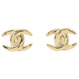 Chanel Gold Clip Earrings Golden