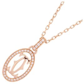 Colar Cartier Double C de Diamantes em Ouro Rosa 18K Dourado