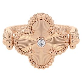 Anillo reversible Alhambra Van Cleef & Arpels Castaño Dorado