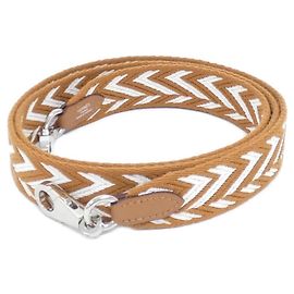 Hermès Hermes Sangle Zigzag Strap Brown White Golden