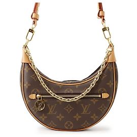 Bolsa de Ombro Louis Vuitton Monogram Loop Bege Monograma