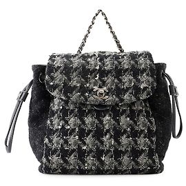 Chanel Tweed Handtasche Schwarz und Grau Braun Schwarz
