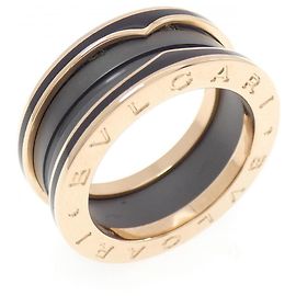 Bulgari Bvlgari B.zero1 Ring mit 2 Bändern Schwarz Golden