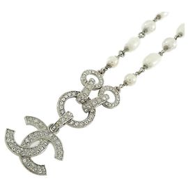 Collana Chanel Argento e Bianco Argento Bianco