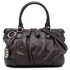 Sac Satchel Gucci Brown Guccissima Sukey Marron Marron foncé