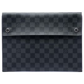 Louis Vuitton Black Damier Graphite Alpha Pochette GM Negro