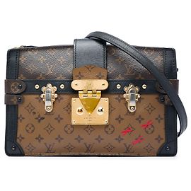 Pochette Louis Vuitton Brown Monogram Reverse Trunk Clutch Marron