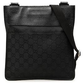 Borsa a tracolla Gucci in canvas GG nero Nero