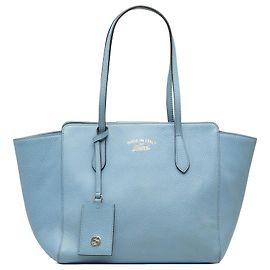 Borsa Tote Swing Gucci blu in pelle di vitello Medium Blu Blu chiaro