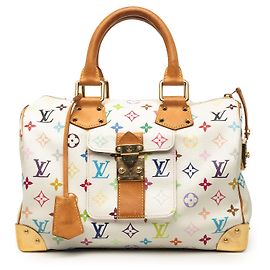 Louis Vuitton White Monogram Multicolore Speedy 30 White