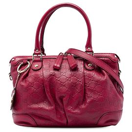 Sac Satchel Gucci Red Guccissima Sukey Rouge