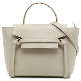 Céline Bolsa de cintura Celine em couro de bezerro micro-grain bege Bege