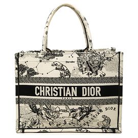 Autre Marque Dior White Medium Canvas Embroidered Zodiac Toile De Jouy Book Tote White