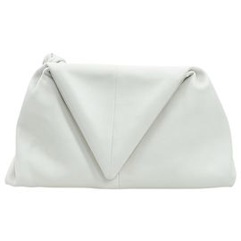 Bottega Veneta Triangle Clutch Tasche Weiß