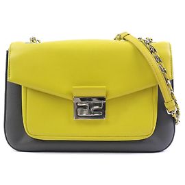 Borsa a tracolla in pelle Fendi Marrone Giallo