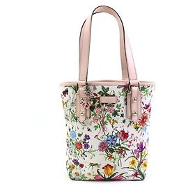 Gucci Flora Handbag Pink Multi Color Leather and Cloth Pink Multiple colors