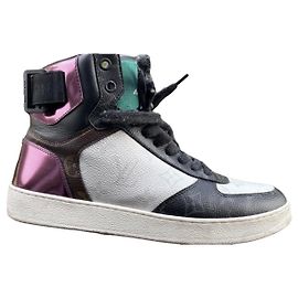 Louis Vuitton Women's High-Top Sneakers Brown Black White Metallic