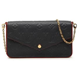 Louis Vuitton Monogram Empreinte Pochette Felicie Rouge Bleu Marine