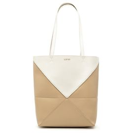 Loewe Puzzlefold Medium Tote Bag Beige Roh