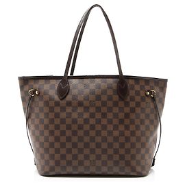 Saco Tote Louis Vuitton Damier Ebene Neverfull MM Marrom