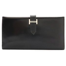 Hermès Hermes Bearn Classic Long Wallet Black