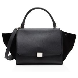 Céline Sac Trapeze Medium en cuir de veau Celine Noir