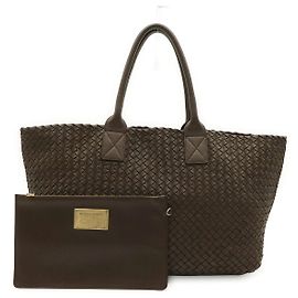 Sac Cabat MM Intrecciato Bottega Veneta Marron