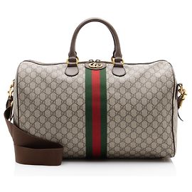 Gucci GG Supreme Savoy Medium Duffle Marron Beige