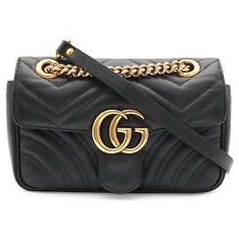 Borsa a tracolla con catena Gucci GG Marmont Nero