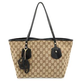Gucci GG Canvas Tote Bag Brown Beige