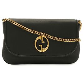 Bolsa de Ombro com Corrente Gucci 1973 Preto