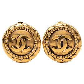 Pendientes redondos Chanel Vintage Coco Mark Dorado