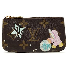 Louis Vuitton Monogram Vivienne Pochette Clé Coin Purse Brown Blue