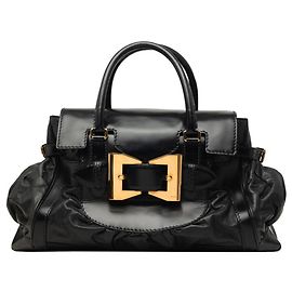 Gucci Black Leather Boston Handbag Black