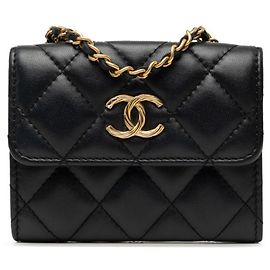 Borsa a tracolla Mini Chain Chanel Matelassé Coco Mark Nero