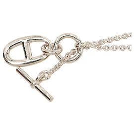 Hermès Colar com pingente Hermes Chaine d'Ancre Amulette Prata