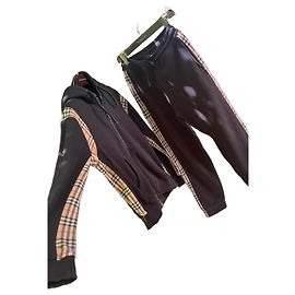 Chándal Burberry con estampado de cuadros Negro